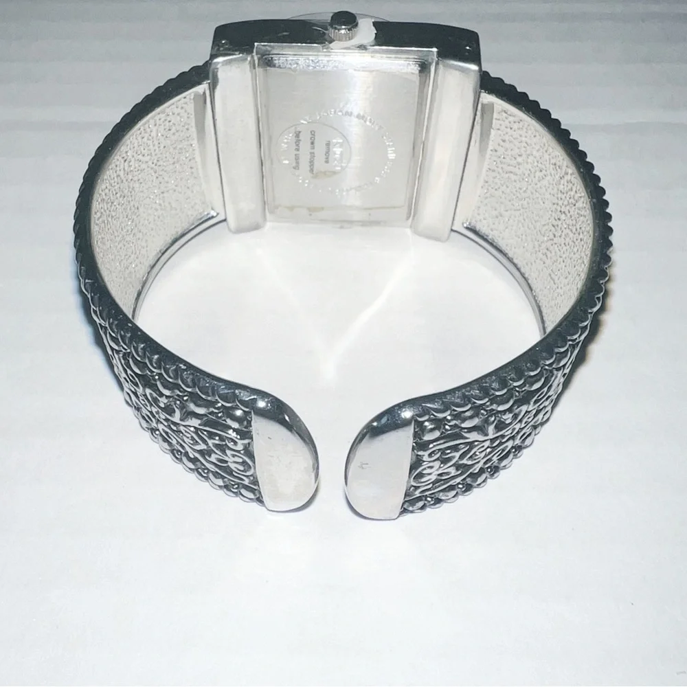 New Vivani cuff watch silver tone women's